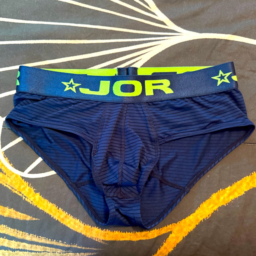 COPY - JOR 0457 Kabala Blue/Lime Green briefs - S/Small